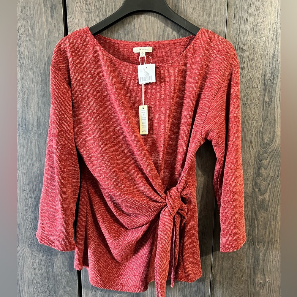 Max Studio  medium long sleeve blouse tie front style